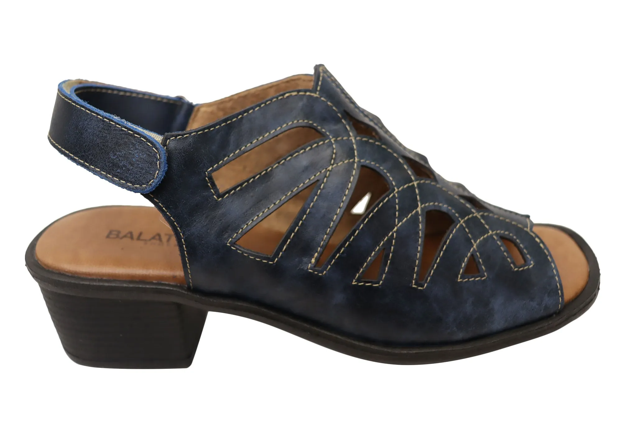 Retro Stilettos Balatore Cello Womens Comfortable Brazilian Leather Low Heel Sandals