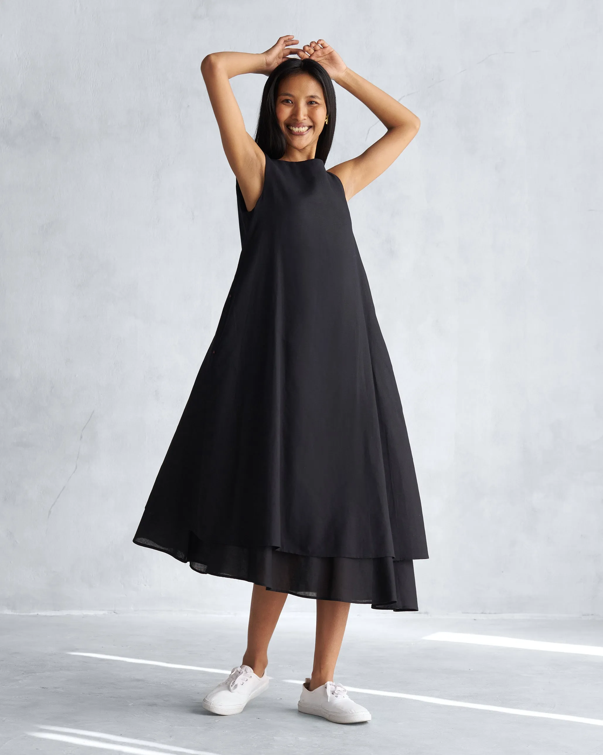 Double Layer Dress - Black Joyful Look