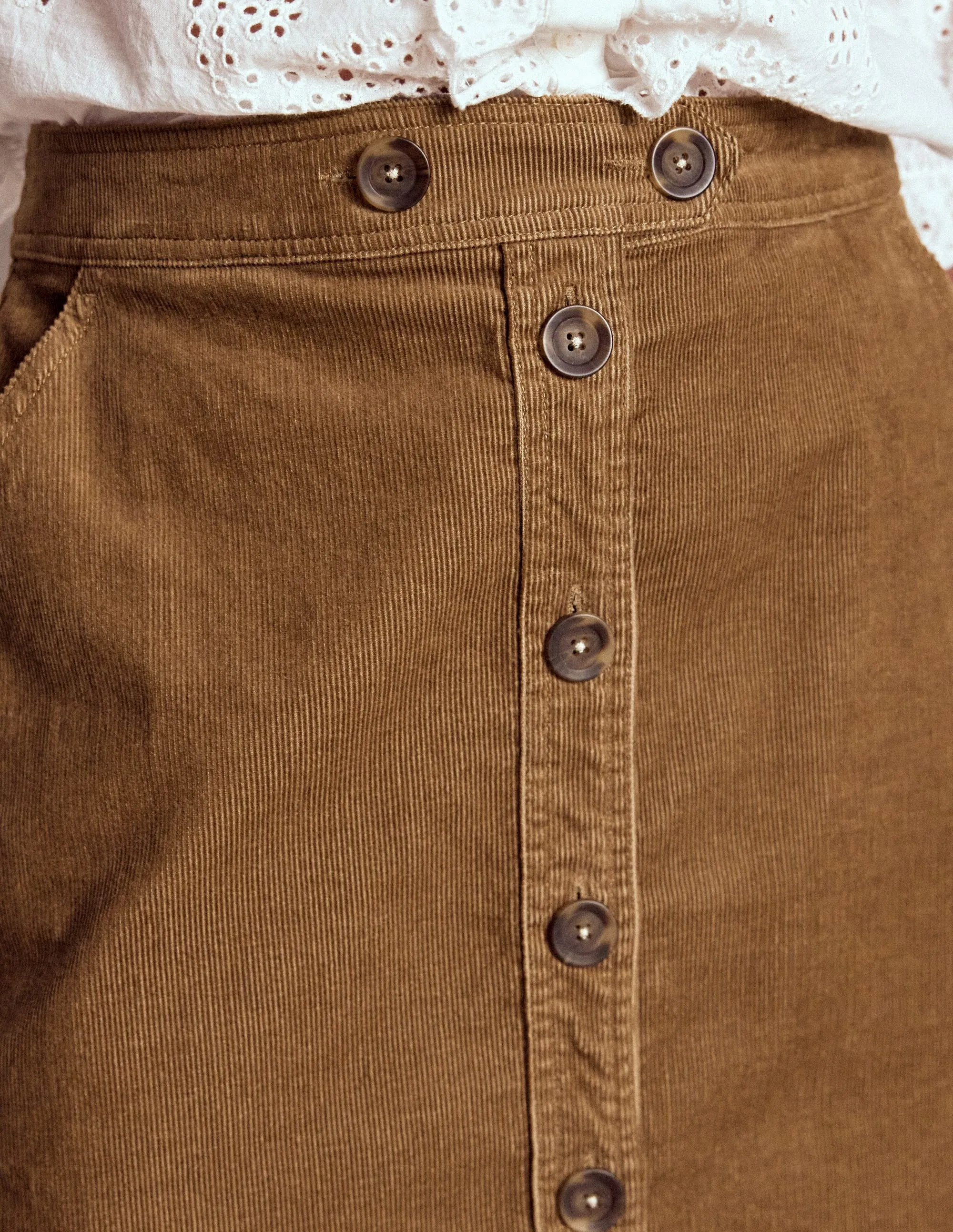 Cecelia Cord Skirt-Latte Seasonal Layering