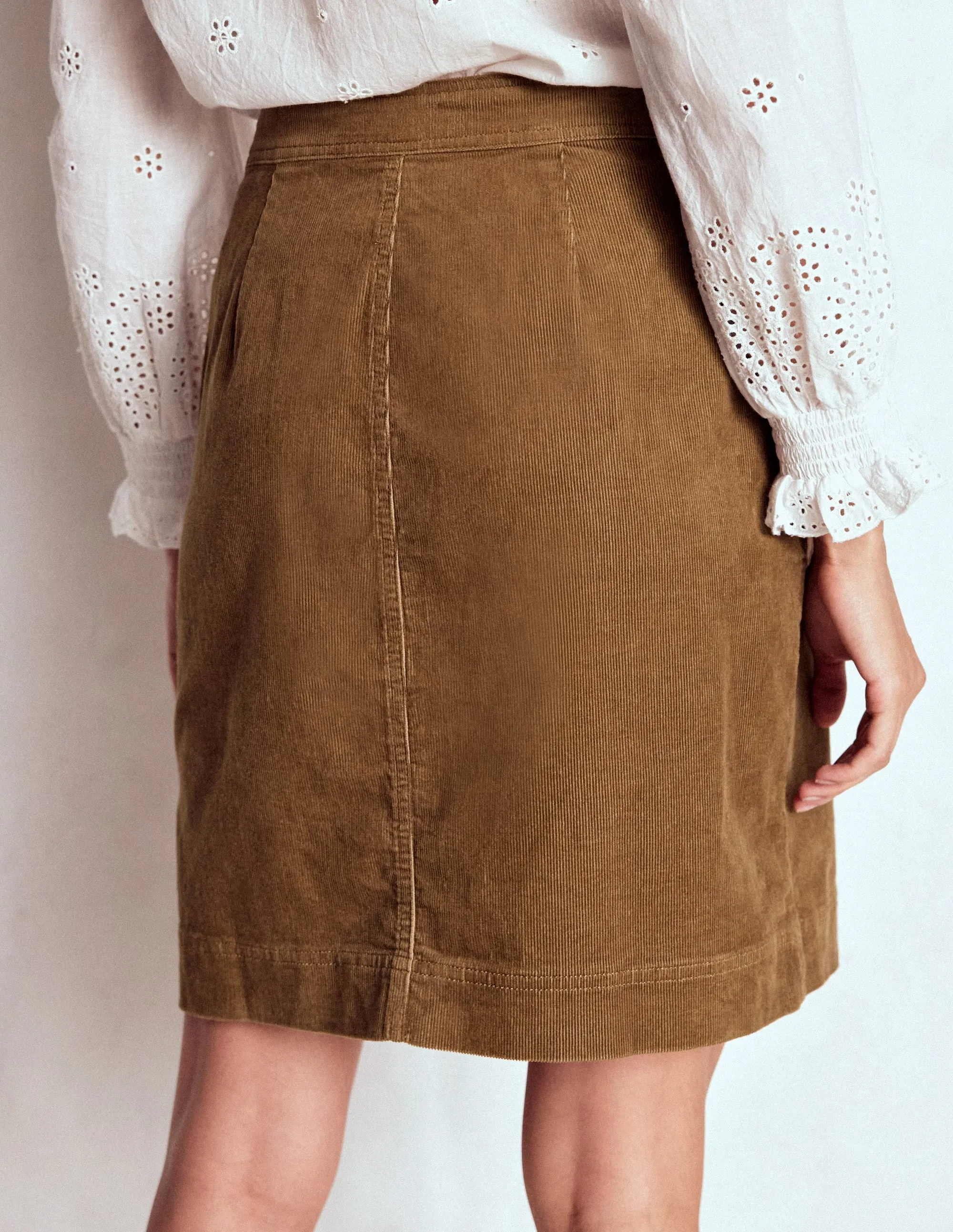 Day Wear Cecelia Cord Skirt-Latte