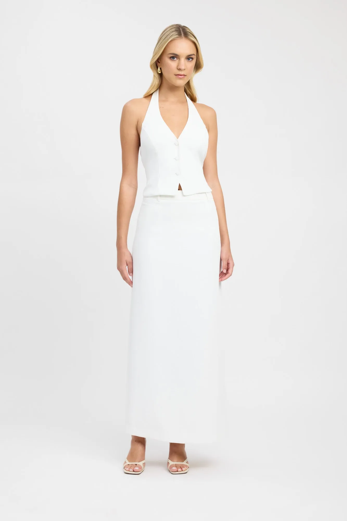 Crafted Detail Oyster Midi Skirt