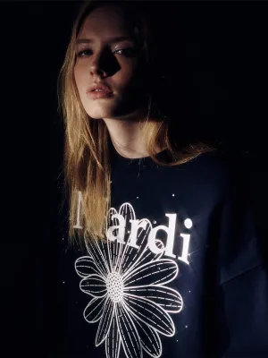 SWEATSHIRT FLOWERMARDI STONE EMBELLISHED_NAVY WHITE Daily Style Cool Vibes