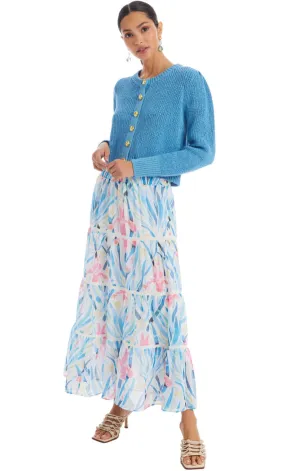 Artisan Print Shirred Back Sylvia Midi Skirt