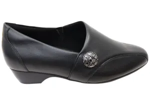 Homyped Thandi Stretch Womens Comfortable Leather Low Heel Shoes Bridal Stiletto Shoes Refined