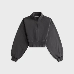 Oversized Design surfing suitable T by Alexander Wang Cropped Half Zip Pull Over - Washed Asphalt