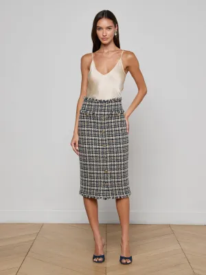 Tai Tweed Midi Skirt Sophisticated Mood