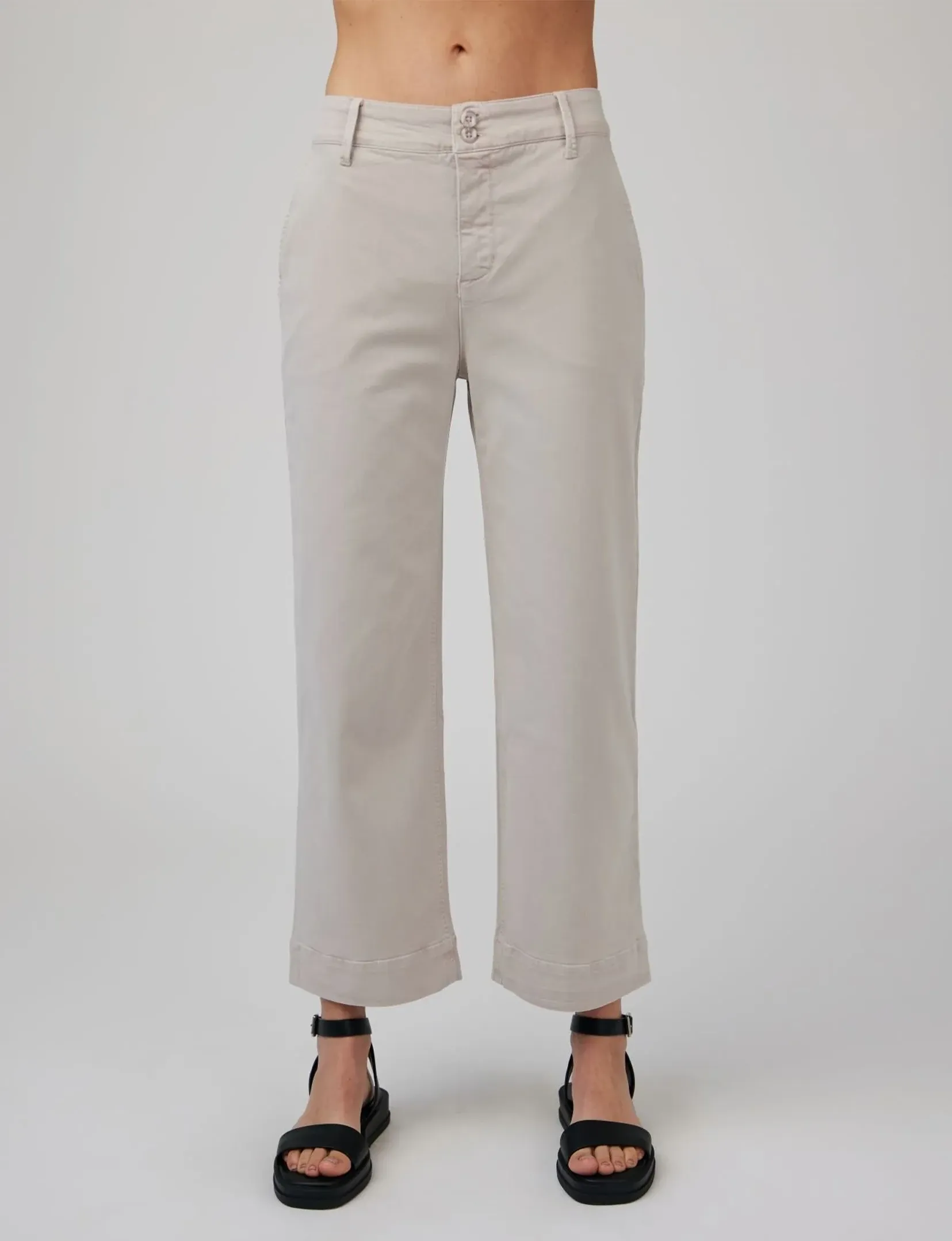 ReflectiveTrim Saige Wide Leg Crop Pant, Coastal Stone