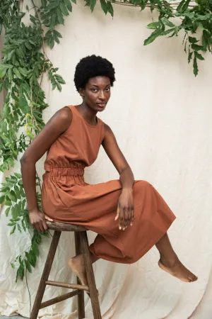 Skin-friendly Cece Organic Cotton Dress in Russet