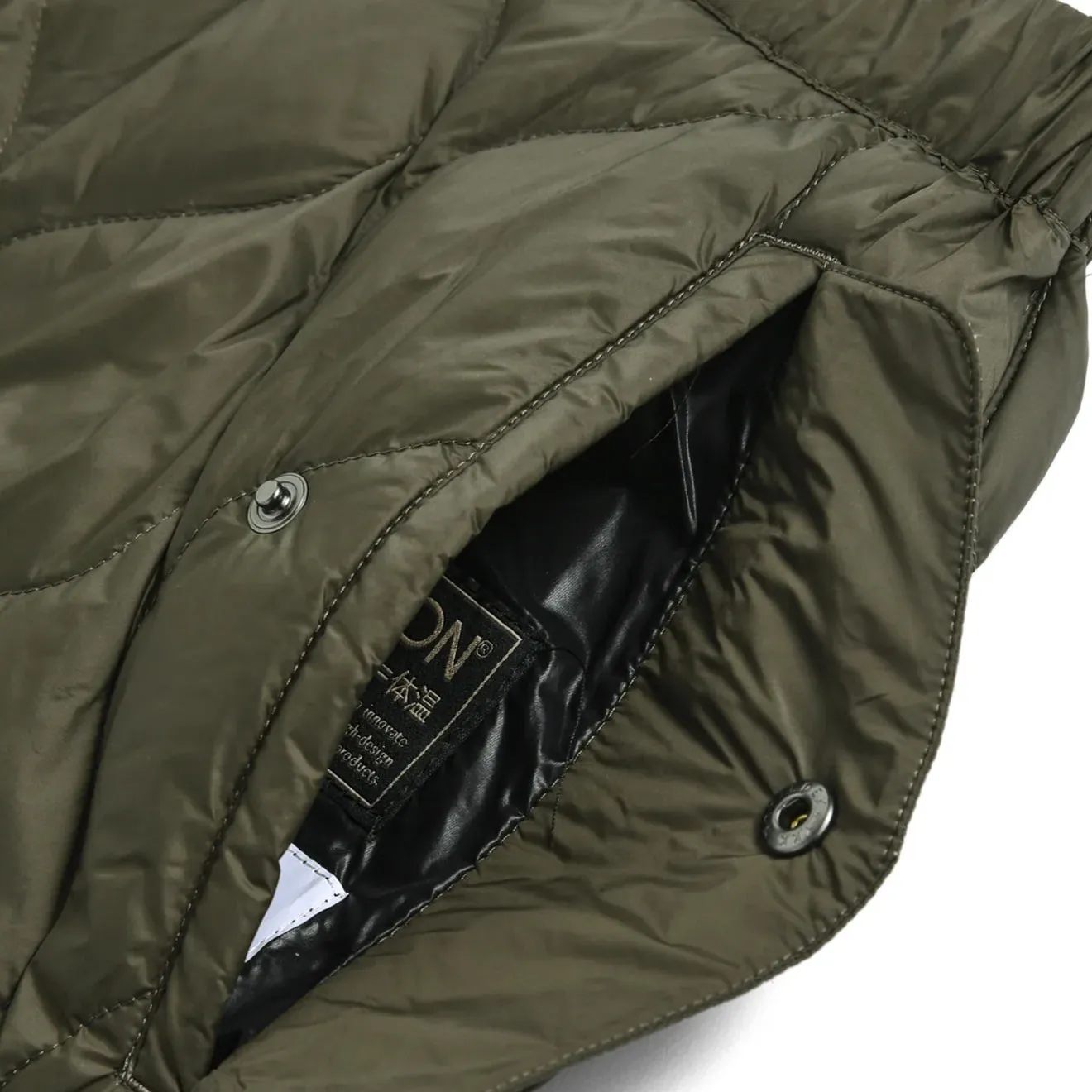 Limited Release Taion Womens Military Snap Button Down Skirt Dark Sage Green