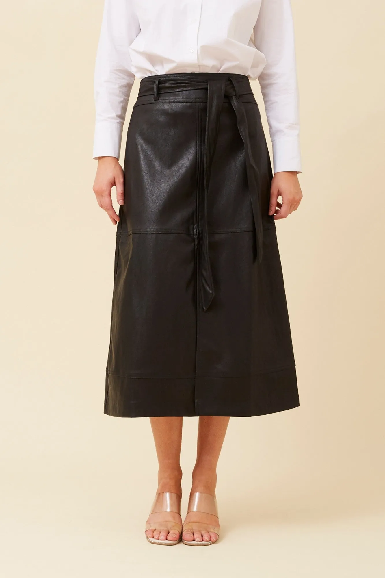 Travel Ready TALLULAH VEGAN LEATHER SKIRT