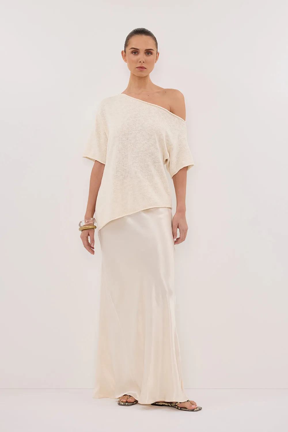 Anytime Fit RICK CREAM ASYM KNIT TOP