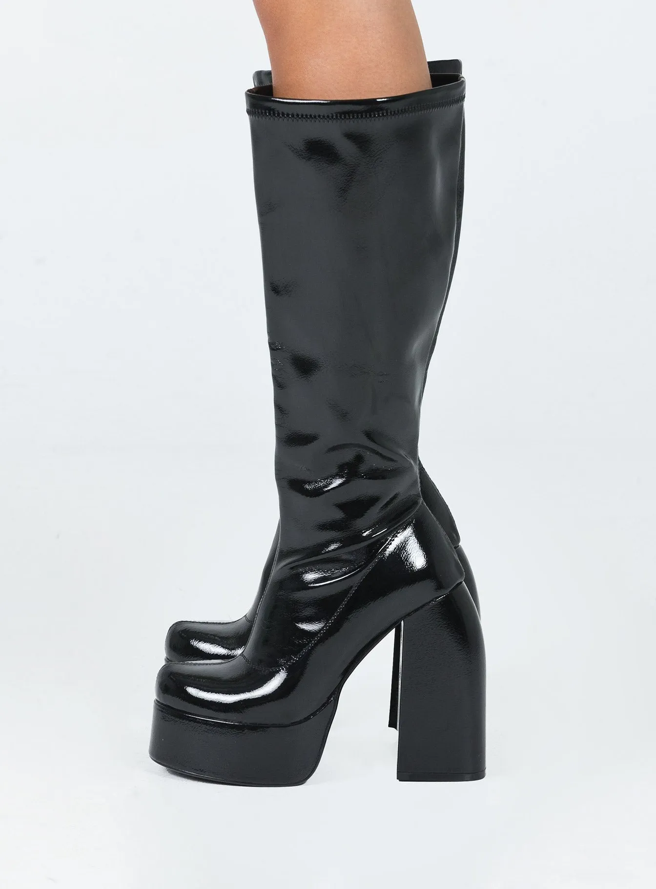 Cushion Frame Smooth Style Temptation Boots Black