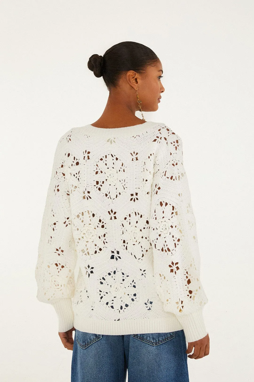 Off-White Crochet 3d Flower Knit Cardigan Chill Proof No Effort