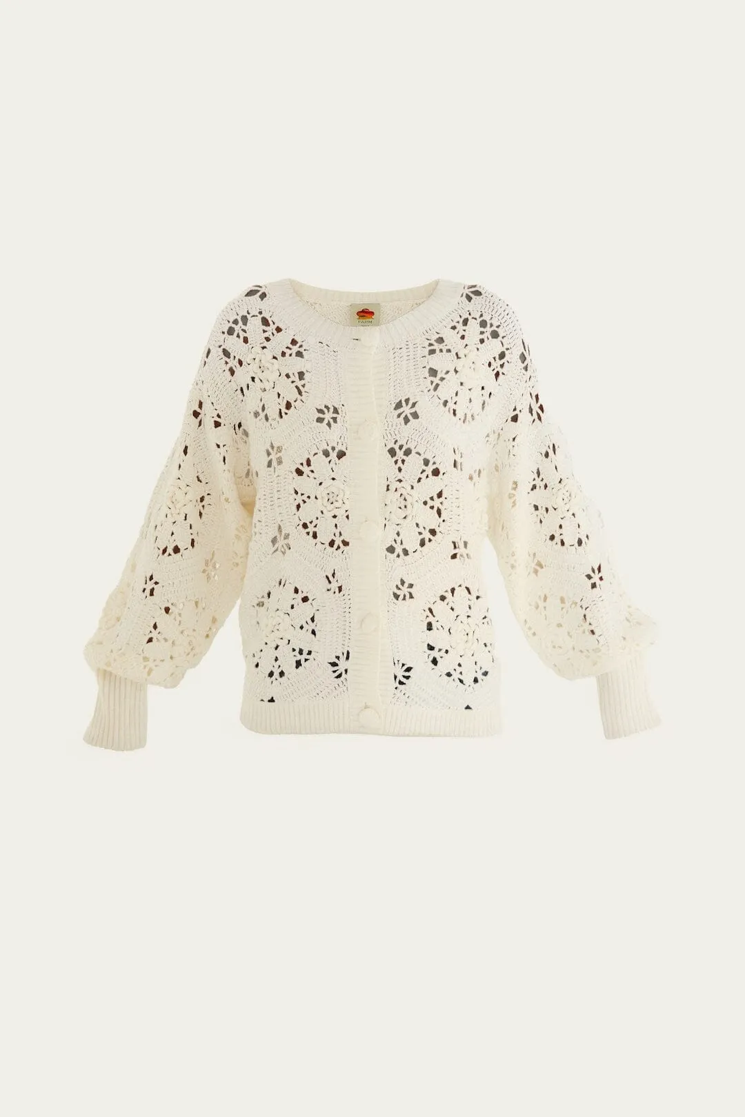 Off-White Crochet 3d Flower Knit Cardigan Effortless Look