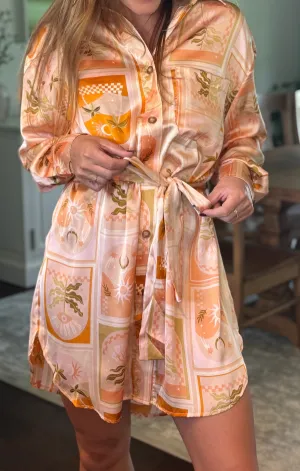 Buckle-Detail Golden Sahara Dress