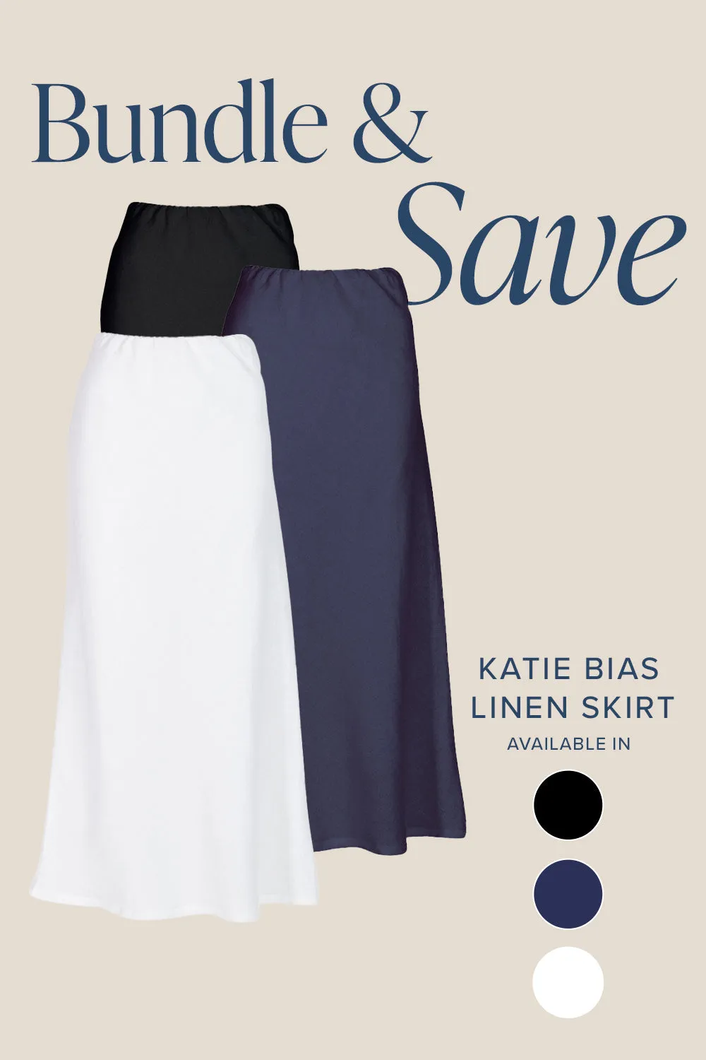 The Katie Bias Cut Linen Skirt Bundle Key Feature