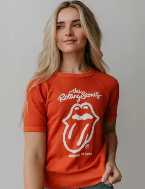 Raw Hem Finish The Rolling Stones London Raglan Tee, Red