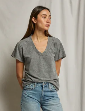 Odor Control Finish Hendrix V Neck Tee, Heather Grey