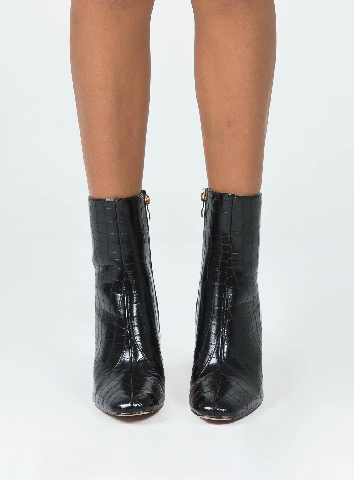 Airy Upper Shock absorption Thriller Boots Black Croc