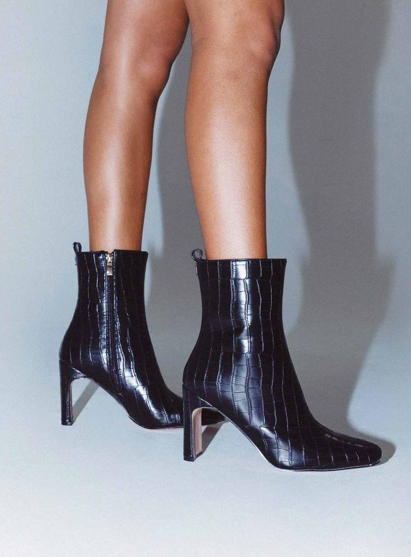 Thriller Boots Black Croc Clean Ride Flexible Step