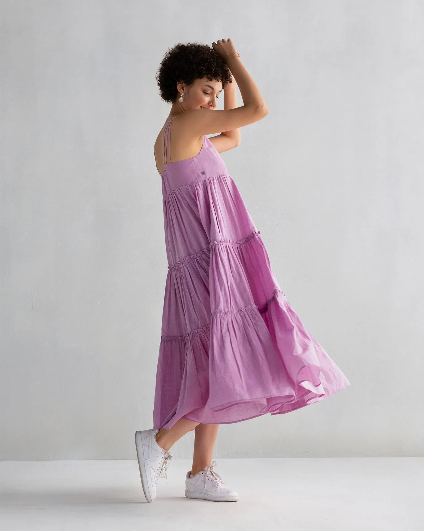 Light material Tier Dress - Lilac