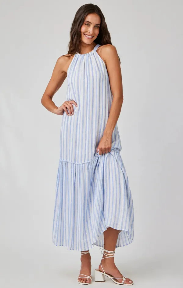 Tiered Contrast Maxi Dress Fresh Aesthetic Flower Grace