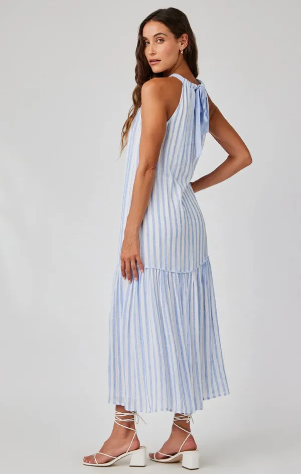 Vibrant Colors Birthday-Celebration Tiered Contrast Maxi Dress