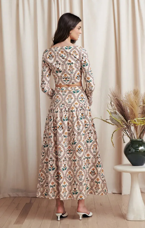 Wila Marigold Tile Midi Skirt Set Performance Fashion