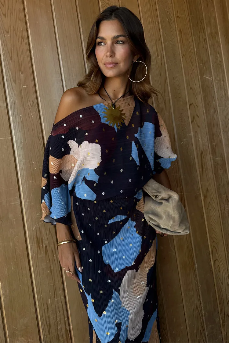 Mara Abstract Tilly Dress Breezy Comfort Earth Colors