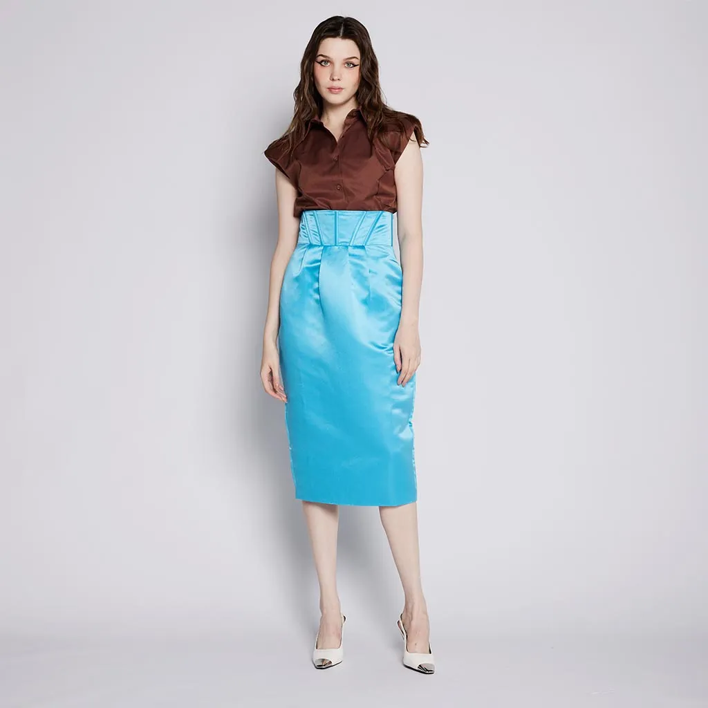 Corset Midi Skirt Simple Layer Breezy Mood