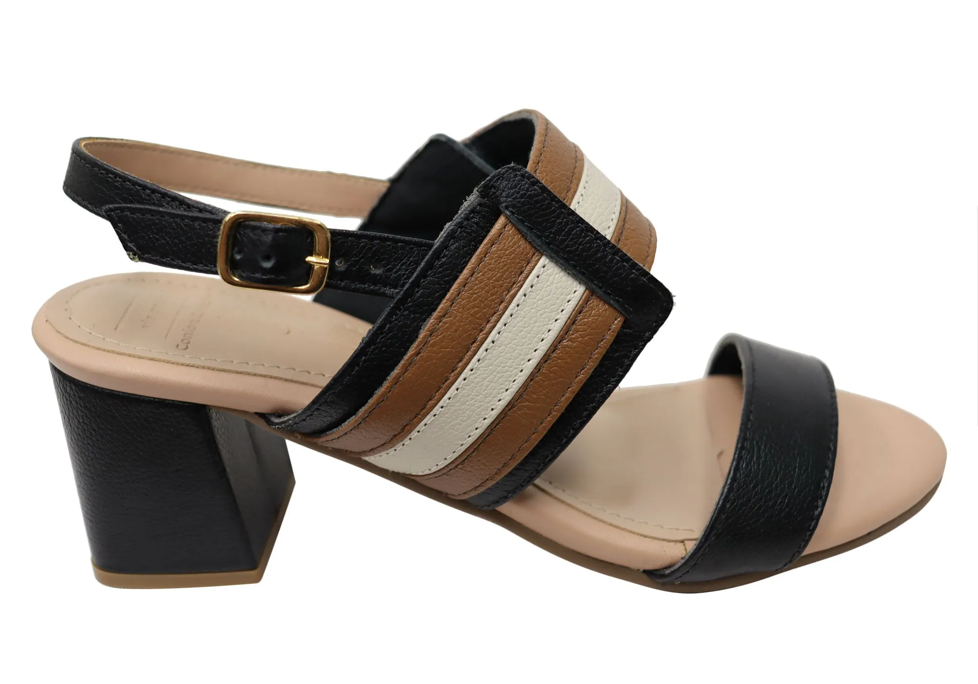 Wide Heel Pumps City Cool Via Paula Dani Womens Brazilian Comfortable Leather Heels