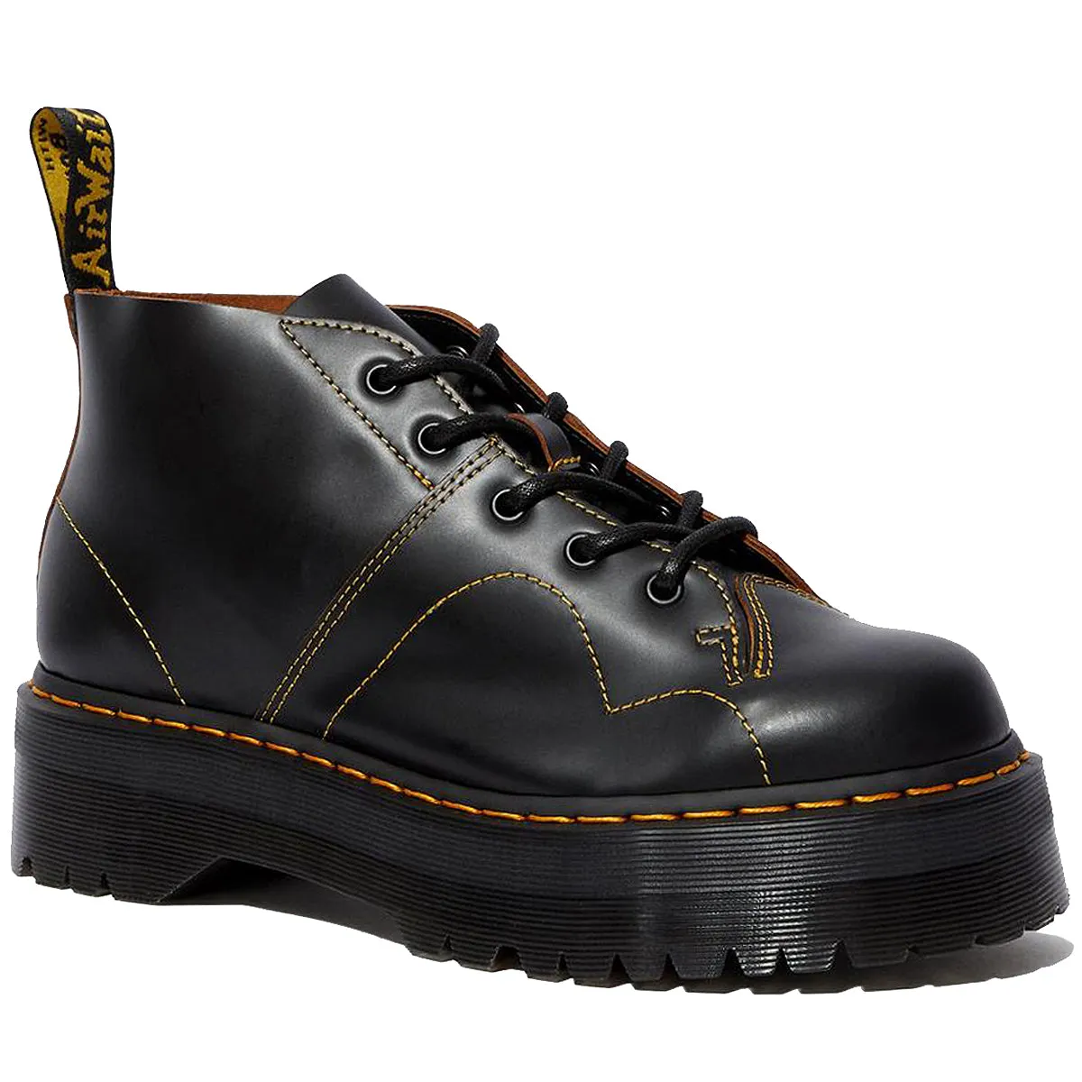 Dr. Martens Church Quad Vintage Leather Unisex Ankle Black Boots Rugged Built Urban Traveler