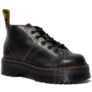 Water-resistant Dr. Martens Church Quad Vintage Leather Unisex Ankle Black Boots