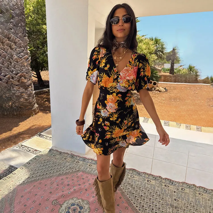 Black Sofia Mini Tea Dress Refined Presence Easy Layering