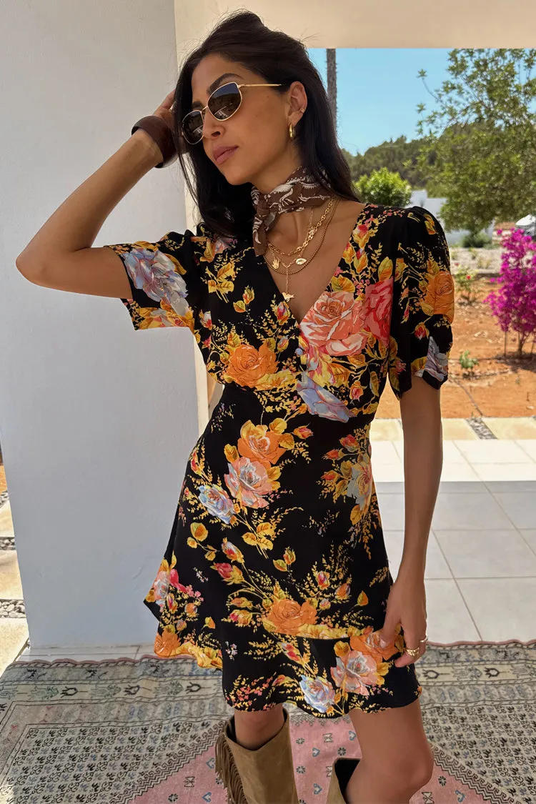 Black Sofia Mini Tea Dress Seamless-Look