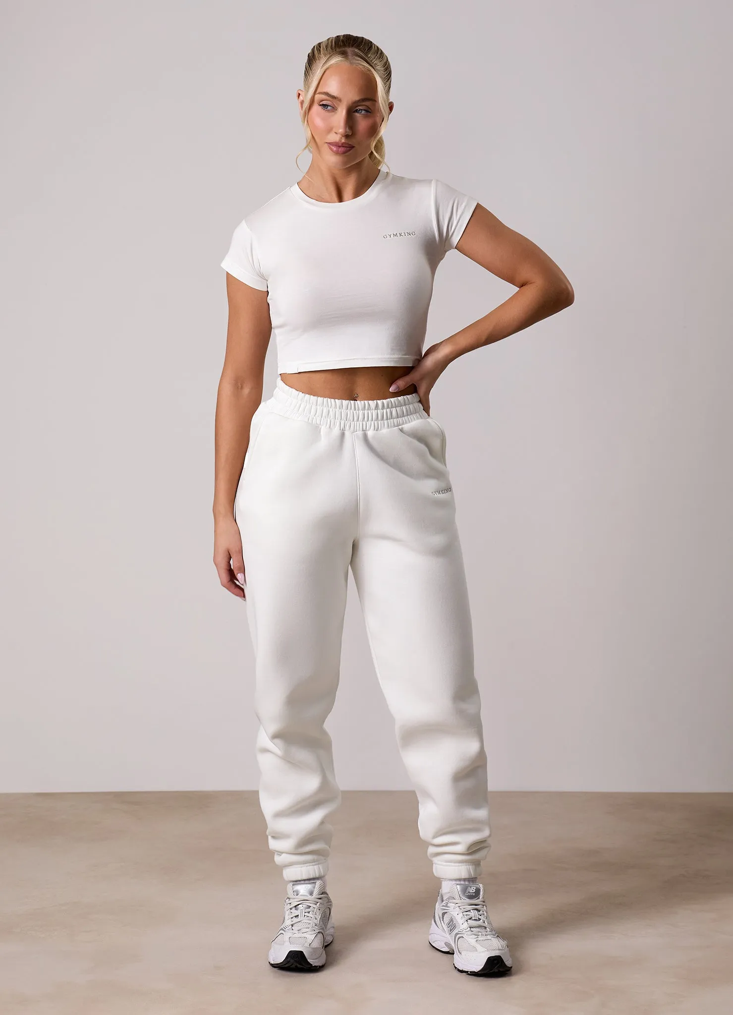 ReflectiveTrim All-Purpose Wear Gym King 365 Boyfriend Jogger - Cream