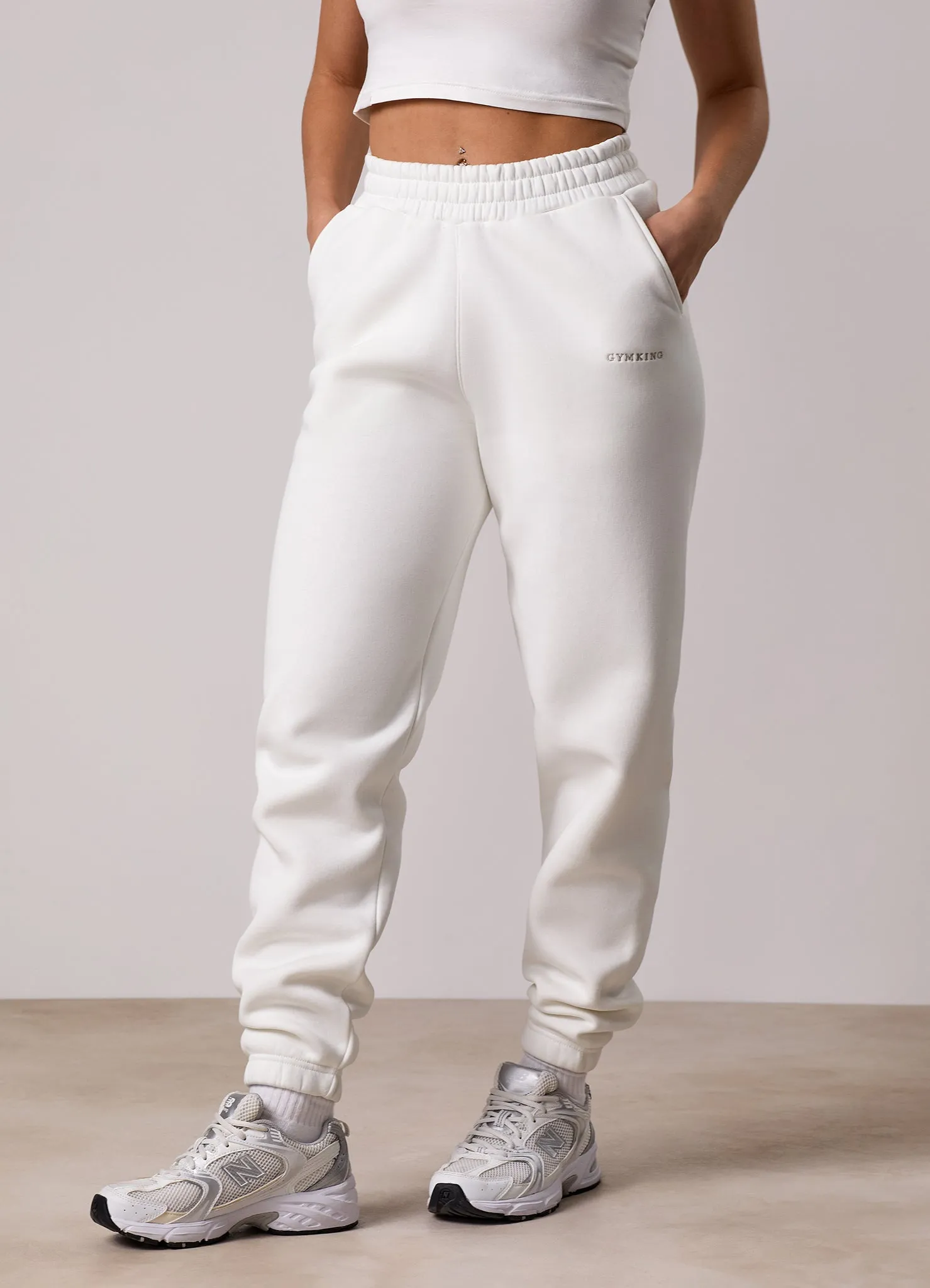 Gym King 365 Boyfriend Jogger - Cream Twill Weave Texture