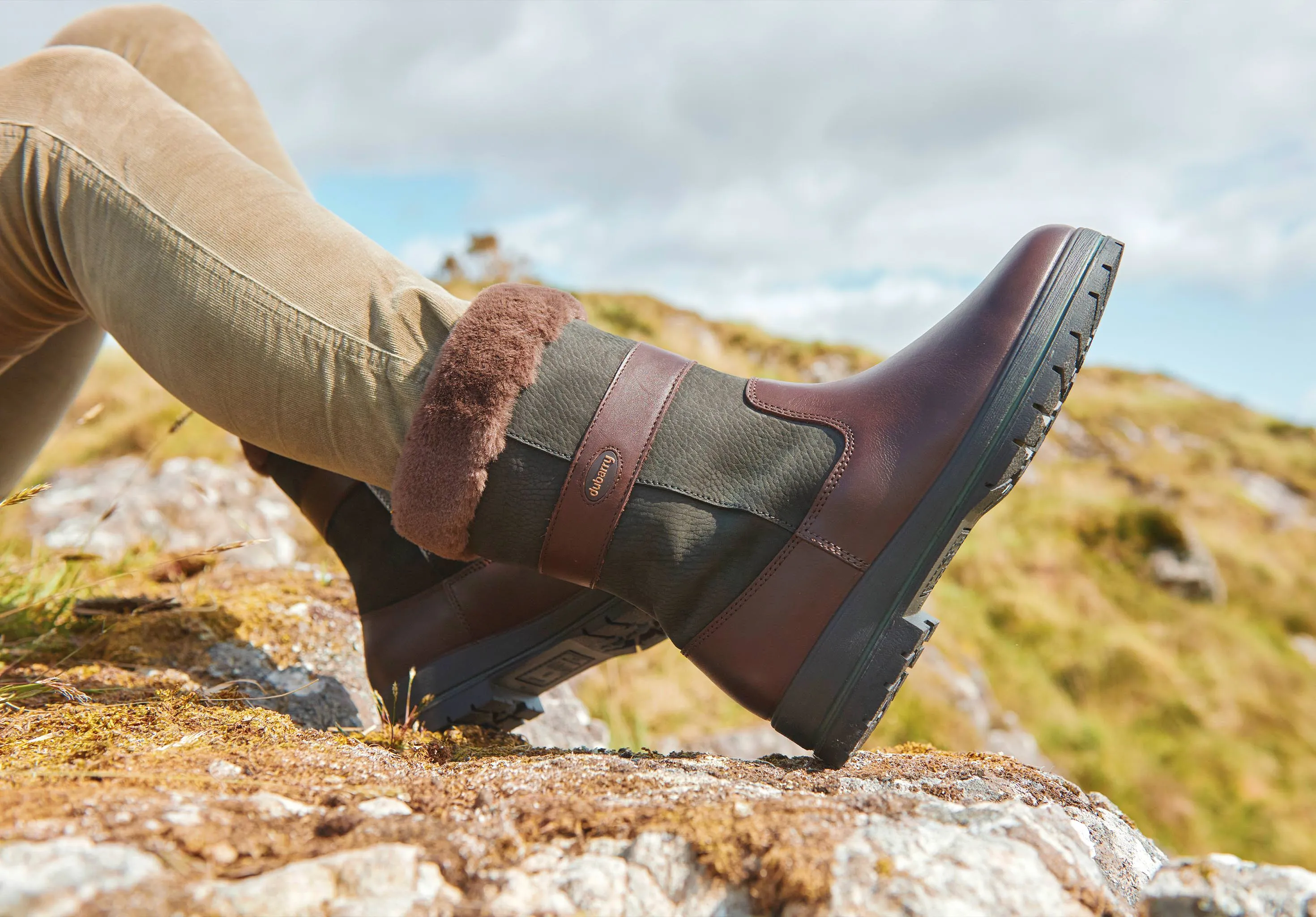 Foxrock Ladies' Insulated Country Boot - Black/Brown All Terrain Grip