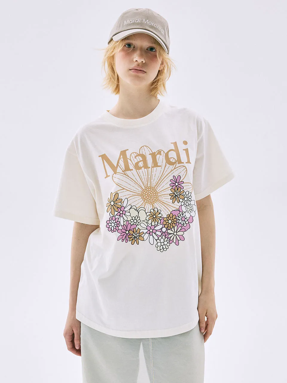 TSHIRT FLOWERMARDI JARDIN_CREAM PEANUT Long Sleeve Cozy Stretch