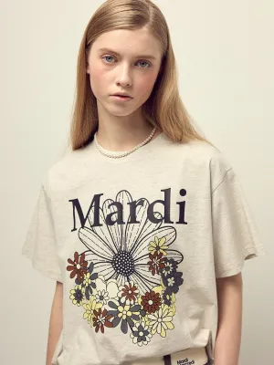 Cozy Vibes spring fashion TSHIRT FLOWERMARDI JARDIN_OATMEAL BLACK