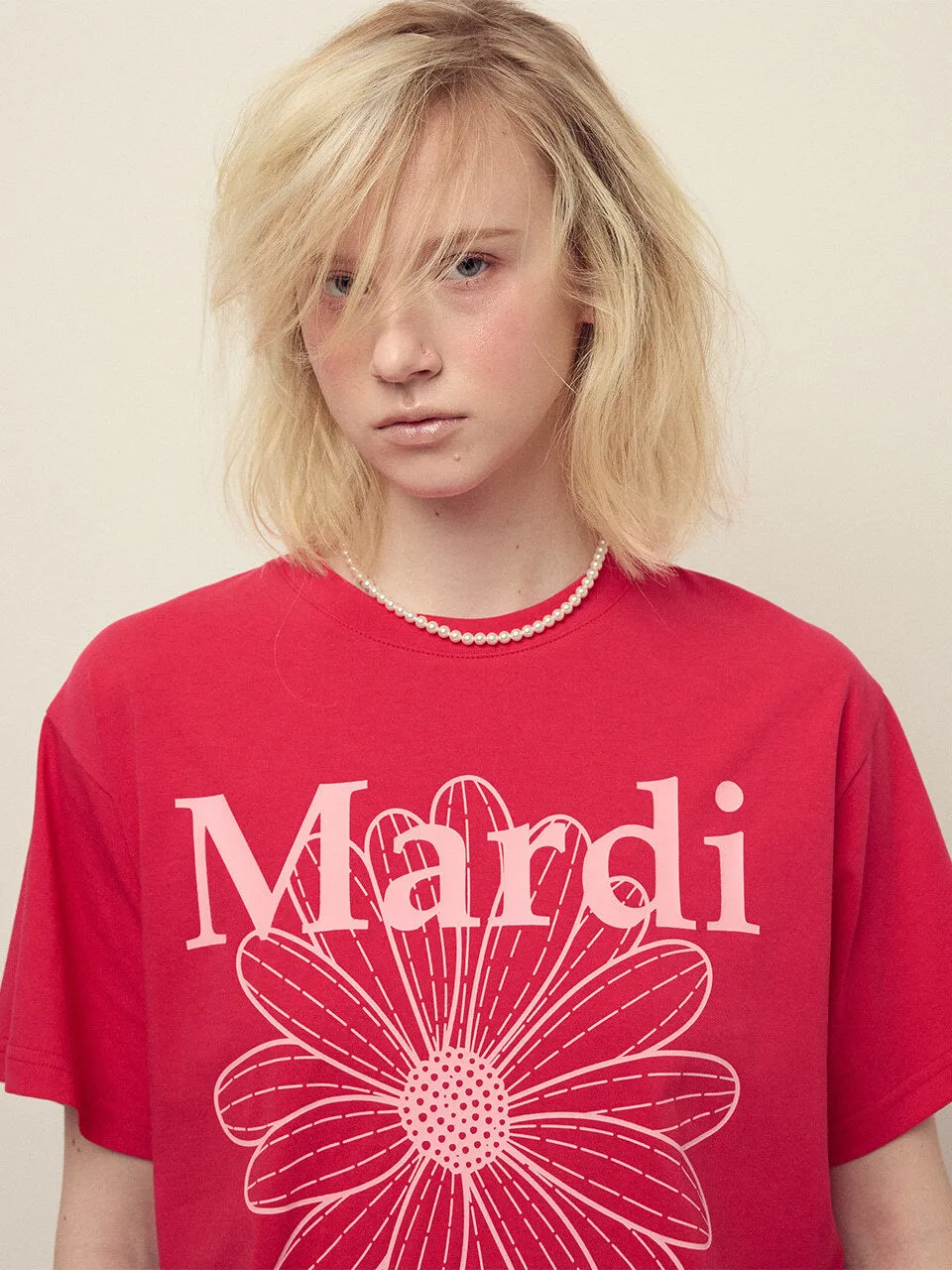 TSHIRT FLOWERMARDI_RED PINK Classic Color Adaptable