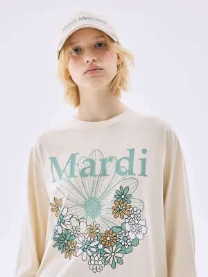 TSHIRT LONG SLEEVE FLOWERMARDI JARDIN_BUTTER MOSSGREEN Urban Fit