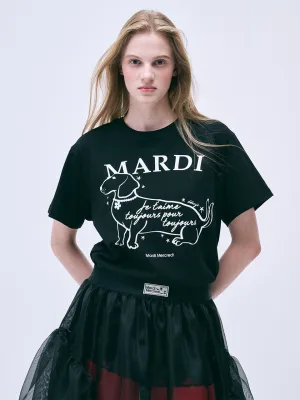 TSHIRT SWING THE TAIL DDANJI FLOWER CHOKER_BLACK IVORY Cozy Hug