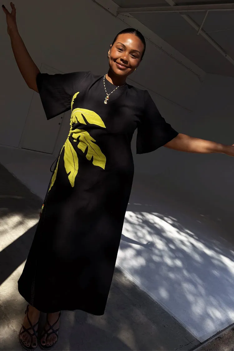 Black Palm Riviera Dress Weekend Fresh Side Pleats