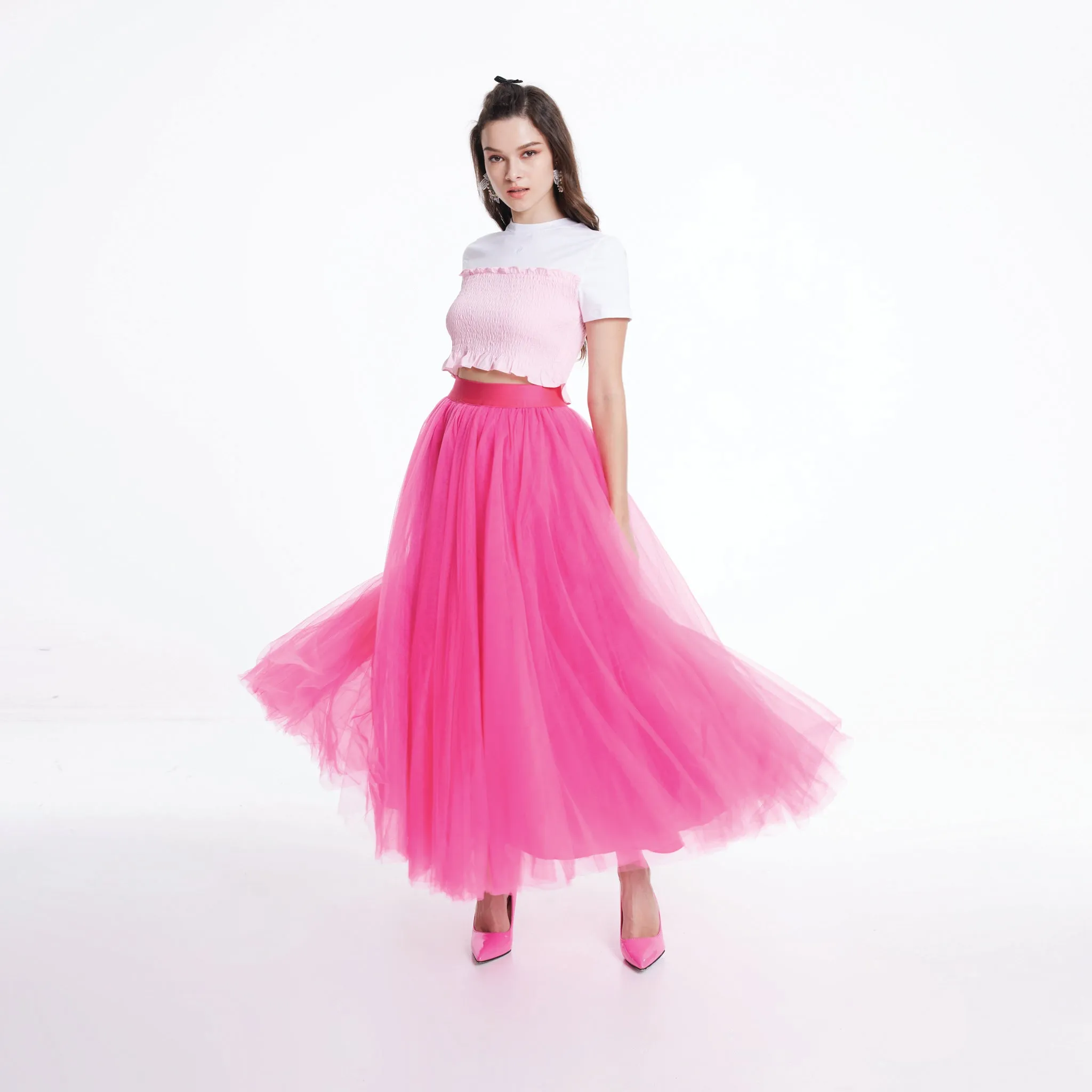Tutu Skirt Glossy Texture Breezy Outfit
