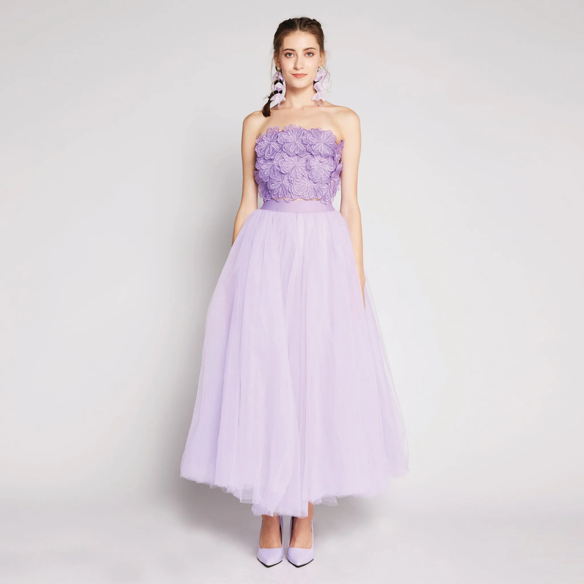 Flat Lay Collar Trendy Outfit Tutu Skirt