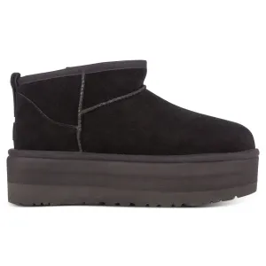 Strong Mood Ugg Classic Ultra Mini Platform Suede Women's Ankle Black Boots