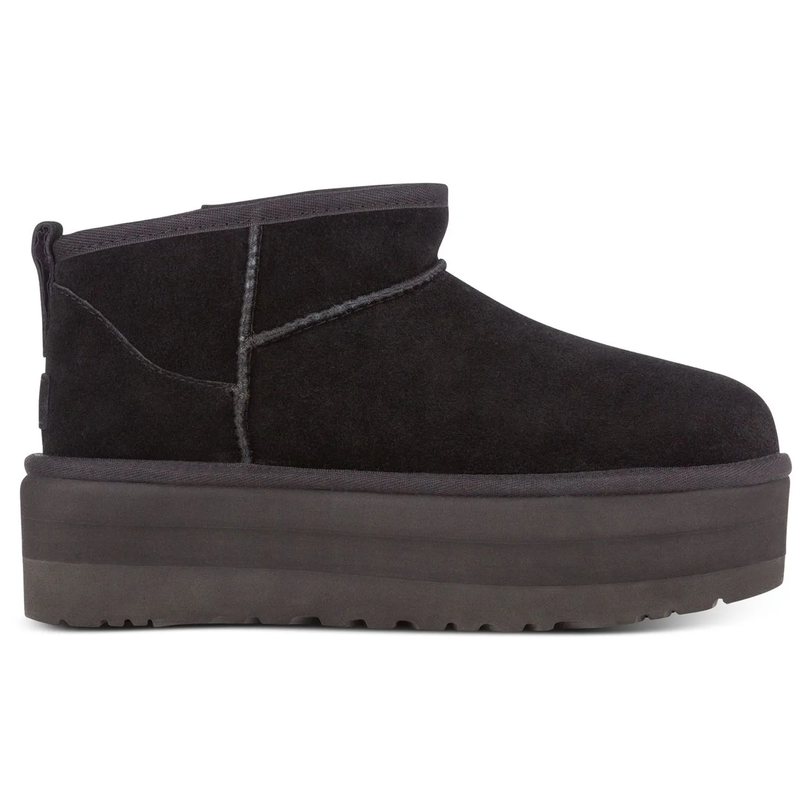 Ugg Classic Ultra Mini Platform Suede Women's Ankle Black Boots Compression Resistant Foam Scratch Resistant Finish