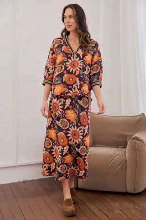 Katie Bias Cut Skirt in Abigail Outfit Moodset Urban Fit