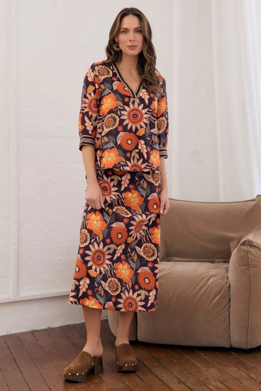 Senior Style Katie Bias Cut Skirt in Abigail